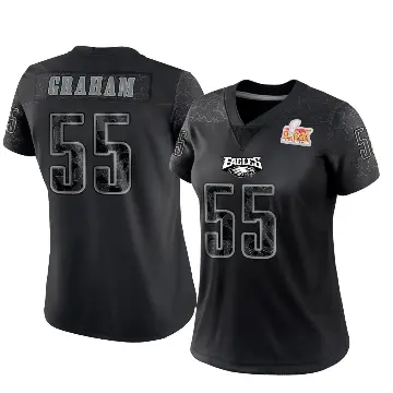 ＃55 Women's Brandon Graham Black Limited Philadelphia Eagles Reflective Super Bowl LIX Jersey