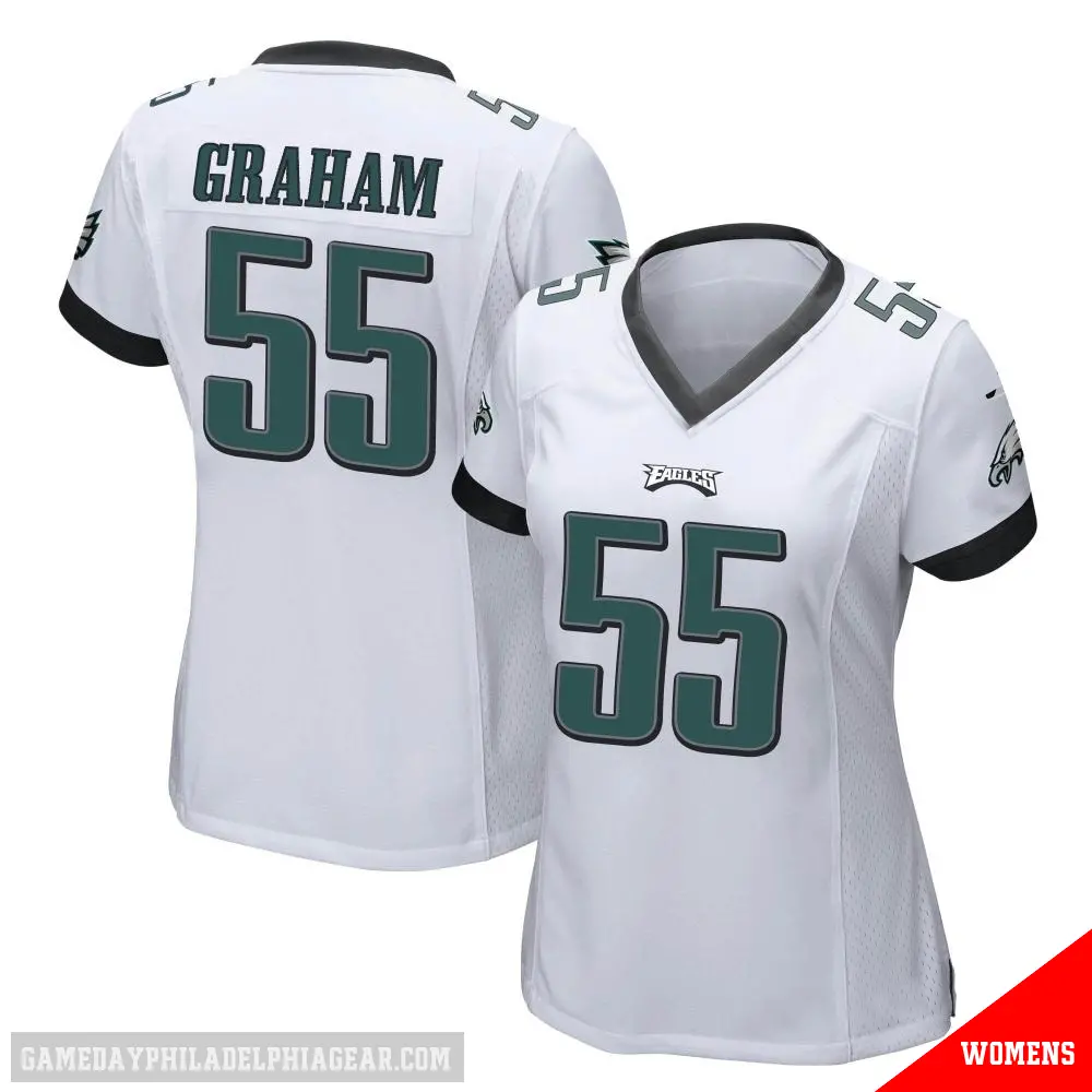 ＃55 Women's Brandon Graham White Game Philadelphia Eagles Jersey